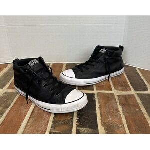 Converse Black Canvas Sneakers with White Soles